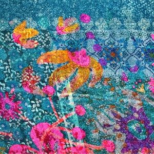 Durrie Fabric Piece with Digital Floral Print